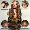 high density Ombre brown Highlight 30 32 40 inch13x6 Hd Lace Frontal Wig Blonde 5x5 closure Body Wave 13x4 Front Human Hair Wigs