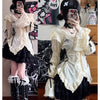 Karrram Y2k Aesthetics Lace Shirt Grunge Gothic Irregular Blouses Fairy Harajuku Bandage Shirt Vintage Lolita Clothes Mall Goth