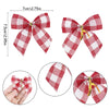20/10pcs Linen Christmas Bow Decoration Christmas Tree Hanging Ornaments Bowknot For Xmas Wreath New Year 2024 Navidad Gifts Bow