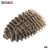 Deep Wavy Twist Synthetic Crochet Hair Afro Curly Hair African Crochet Braids Ombre Blonde Braiding Hair Extensions For Women