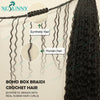 Crochet Braids Human Hair Pre Loop Boho Box Braid Crochet Human Hair Bundles Pre-looped With Curly Ends 100 Strands Color 30 27