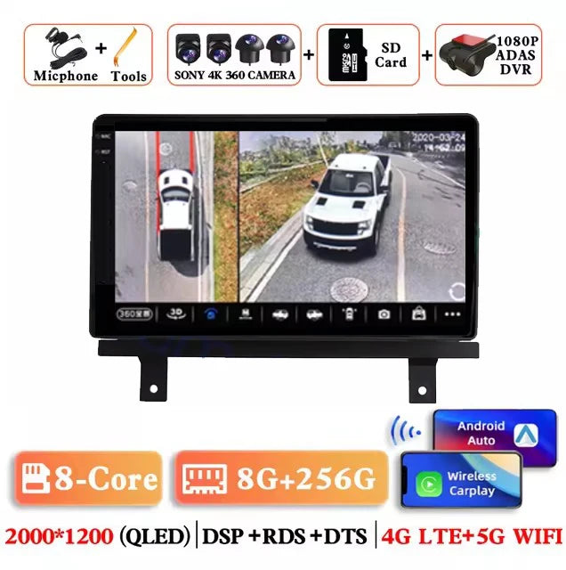 Android 14 Wireless Carplay Auto Car Radio For BAIC Beiqi Beijing X3 X5 2019 2020 2021 Multimedia Player GPS Navigation 4G+WIFI