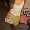 Sexy Sequins Tassel Skirt Sets Women Sling Crop Tops Hip Package A-line Short Skirts 2025 Summer Chic Beach Party Outfits Lady