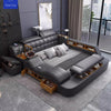 Linlamlim Luxury King Size Genuine Leather Bed / Tech Smart Bed / Multifunctional Ultimate Beds / Massage Bed with USB,Projecter