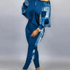 2024 New Autumn Women's Long-Sleeved Round Neck Off-Shoulder Fashion Casual Suit Pants Set Woman Coordinated Pants Sets