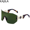 Oversized Shield Rimless Punk Sunglasses Women 2024 Luxury Brand Fashion Winged Sun Glasses For Ladies Shades Eyewear UV400