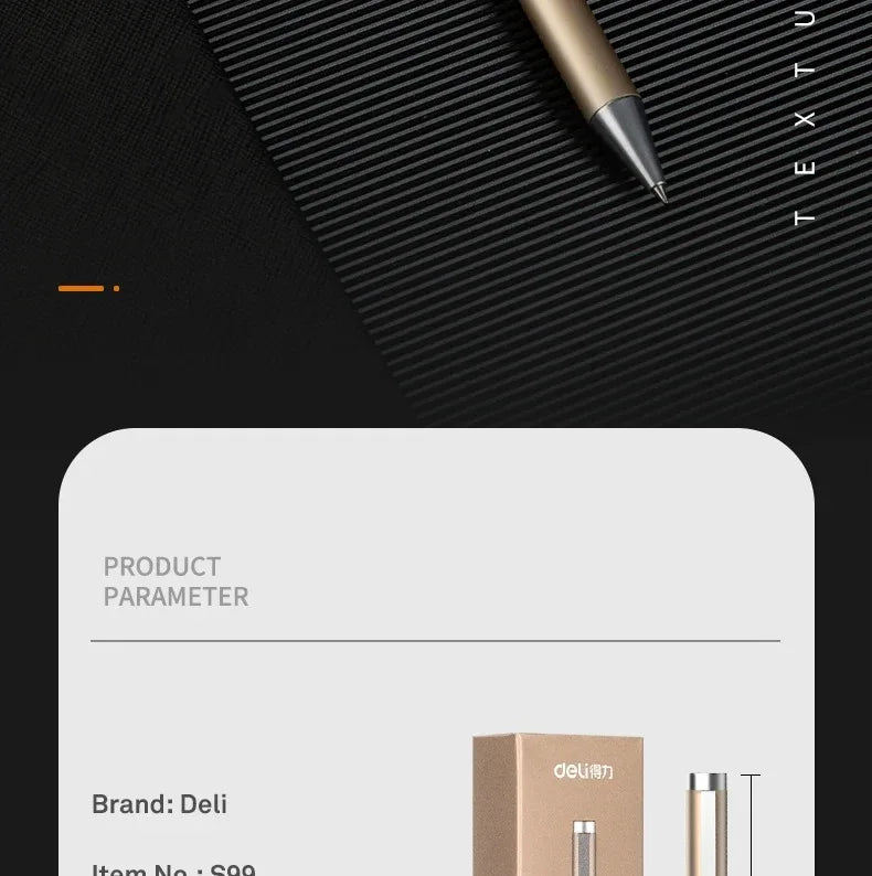 DELI Metal Sign Pen 0.5mm Gel Ink Pens Golden Silver Color Metallic Writing Pen Office Supplies