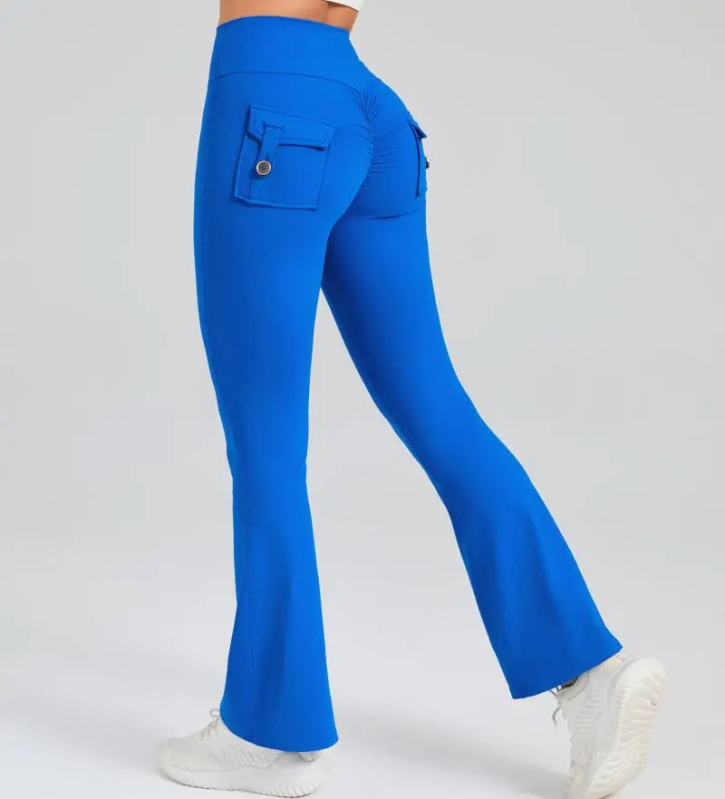 Women Flare Pocket Leggings High Waist Sport Yoga Pants Quick Dry Breathable Leggings Outfit Fitness Gym Clothes Sportwear Pant