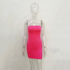 Sexy Strapless Off Shoulder Pinkycolor Bodycon Dress Women Backless Slim Mini Dress Club Party Vestidos