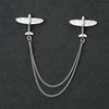 Fashion Gentleman Tassel Brooch For Men Suit Shirt Collar Triangle Wings Chain Lapel Pin Metal Retro Wedding Accessories