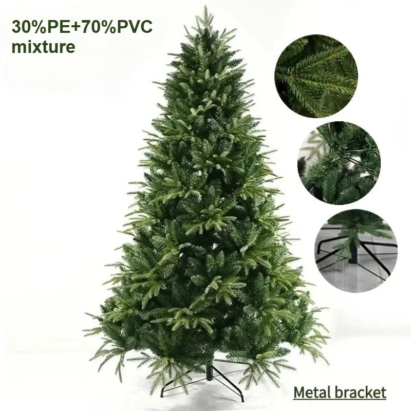 Artificial Christmas Tree PE+PVC Encryption with LED Lights Large Christmas Tree 120CM-240CM Home Christmas New Year Decorations