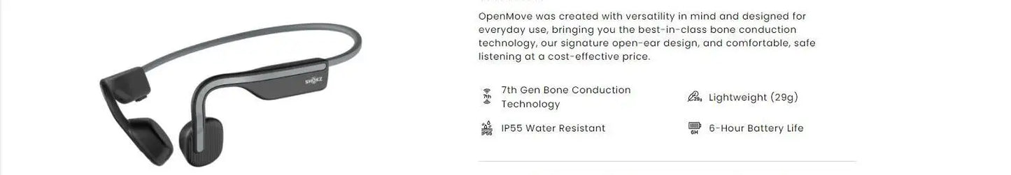 Original SHOKZ OpenMove S661 Bone Conduction Earphone IP55 Water-Resistant Wireless Headset Bluetooth 5.1 Sport Earbuds Open-Ear
