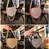 Bling Tassel Heart-shape Satin Bag Glitter Rhinestone Diamond Evening Bag Women Handbag Wedding Party Clutch Purse Crossbody Bag