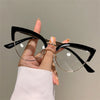 2023 New Vintage Cat Eye Glasses Frame New Stylish Semi Metal Rim Women Eyewear Trendy Brand Design Non-prescription Eyeglasses
