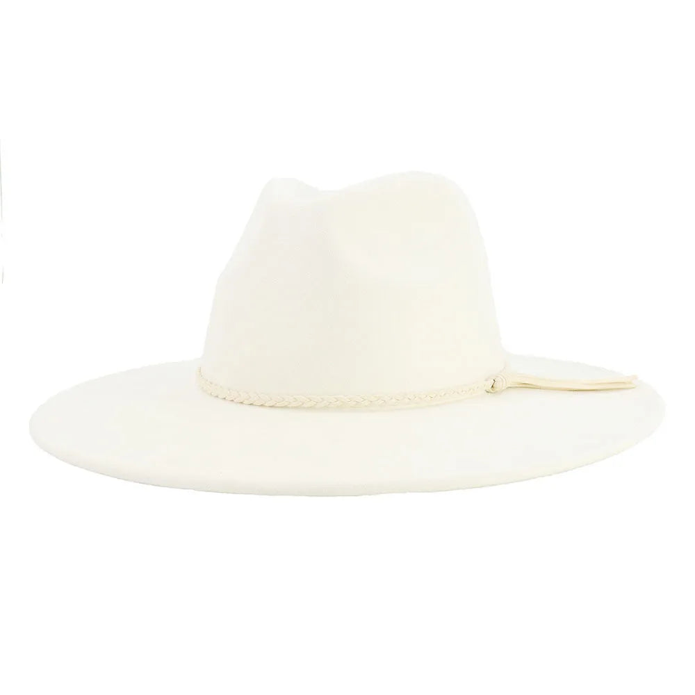 Suede Top Hat 9.5cm Wide Brim Fedora Hat Men Women Autumn Winter Felt Jazz Hats Classic Church Fedoras Chapeau Sombrero Mujer