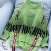 Autumn Winter Street Style Letter Spliced Jumpers Ladies Loose Casual All-match Knitted Pulllover Top Women Harajuku Y2K Sweater