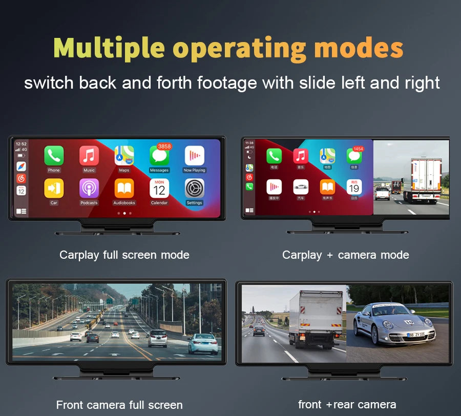 10.26“  Dash Cam 4K 3840*2160P Car Dvr Carplay Android Auto GPS 5G WIFI  Stream RearView Mirror Dashcam Camera Drive Recorder FM