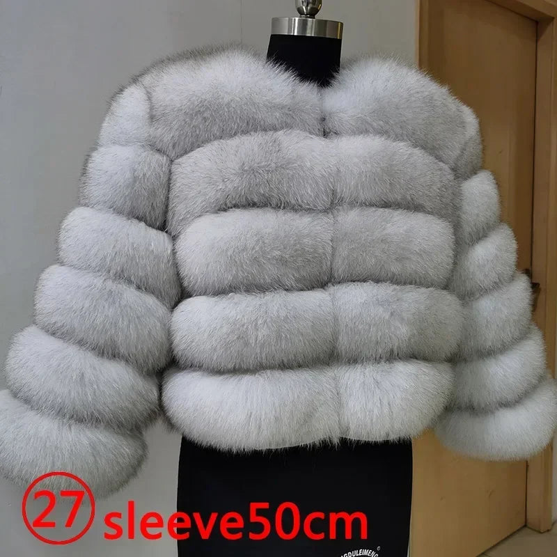 Maomaokong 2025 Natural Real Fox Fur Coat Women Winter Warm Luxury Fur Jacket Detachable Long Sleeves Female Vest Furry Coats