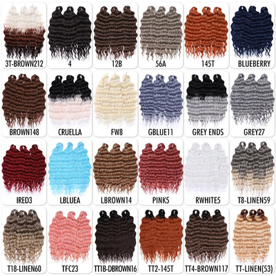 FASHION IDOL 24Inch Crochet Hair Synthetic Water Wave Braiding Hair Extensions Ombre Rainbow color Fake Hair Deep Wave Curl Hair