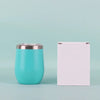 50pcs Custom 12oz double wall stainless steel wine tumbler insulated vacuum egg shape wine tumbler with sliding lids
