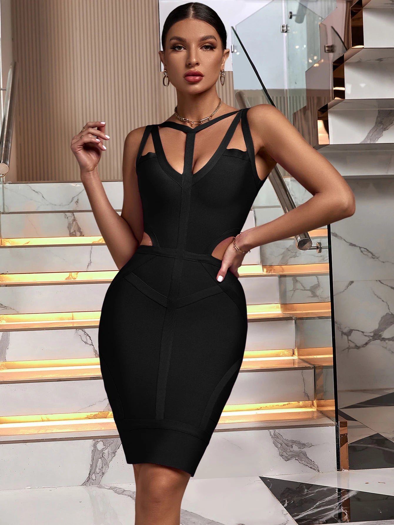 Bandage Dress Women Party Dress Bodycon Elegant Sexy Evening Birthday Club Outfits Summer 2024