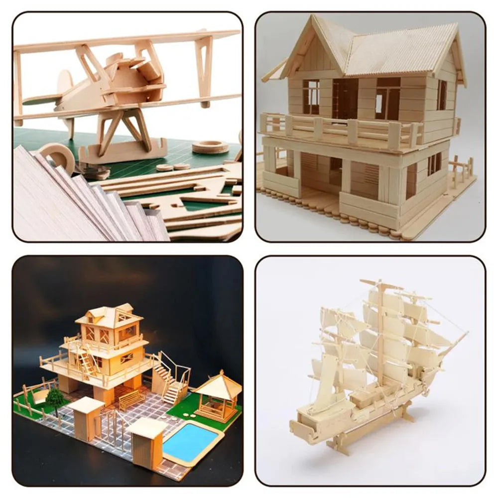 5 pcs Balsa Wood Sheets ply 150/200/250mm long 100mm wide 0.75/1/1.5/2/2.5/3/4/5/6/8/10mm thick for Craft DIY Project