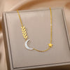 Double Layer Hollow Clavicle Chain Stainless Steel Necklace For Women Punk Hip-Hop Streetwear Jewelry Dropshipping