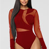 HBLL Sexy Nightclub Outfits Long Sleeve Bodycon Jumpsuits Romper for Women Birthday Outfits Womans Clothing Mesh Bodysuit