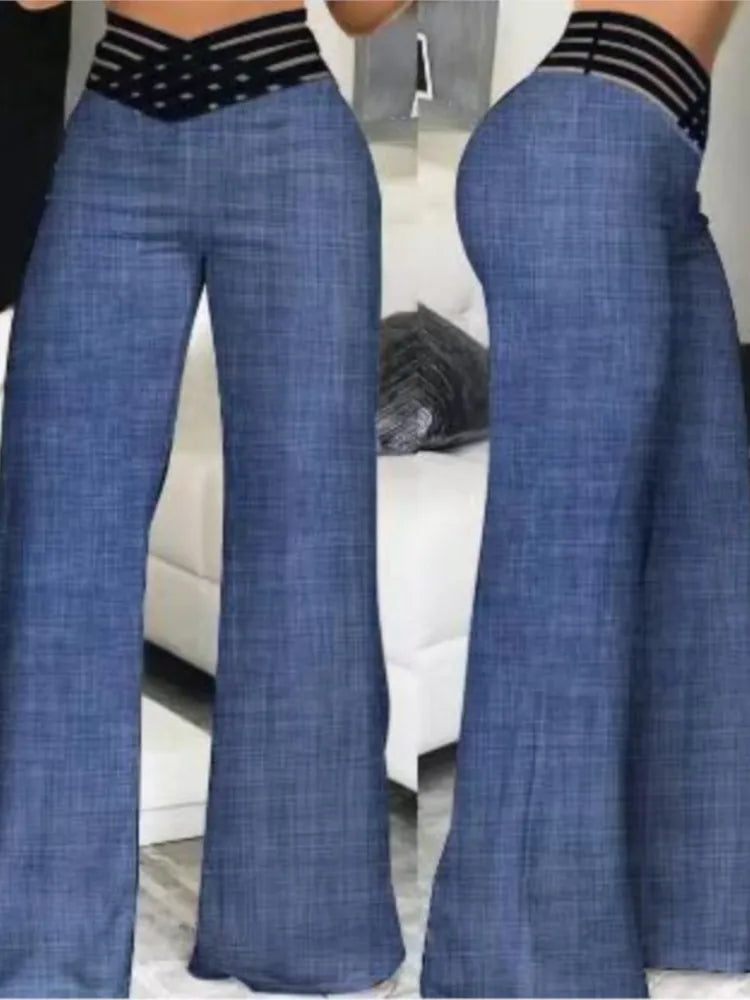 Spring Autumn Elegant High Waist Wide Leg Pants For Women Fashion Loose Long Pant Casual Office Solid Women Clothes New Pant