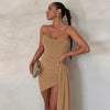 Dulzura Bling Glitter Sexy Y2K Clothes Sleeveless Backless Corset Ruched Bodycon Mini Dress For Women Club Party Elegant Outfits