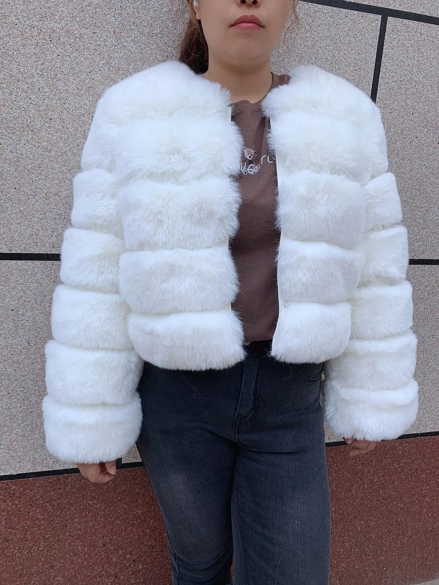 Damenmode Kunstpelzmantel superheiß Herbst Winter Damen kurze Kunstfuchsjacke flauschig hohe Qualität 7XL Damen Pelzmäntel