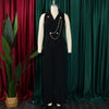 C8604 Foreign Trade Women's Fashionable Sexy Chain Collar Wide Leg African Jumpsuit Casual Style Long Dress For Ladies