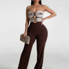 Women Summer Strapless Jumpsuit Sexy One Piece Outfits Cut Out Waist Party Jumpsuit Clothing Lady Full Length Backless Jumpsuits