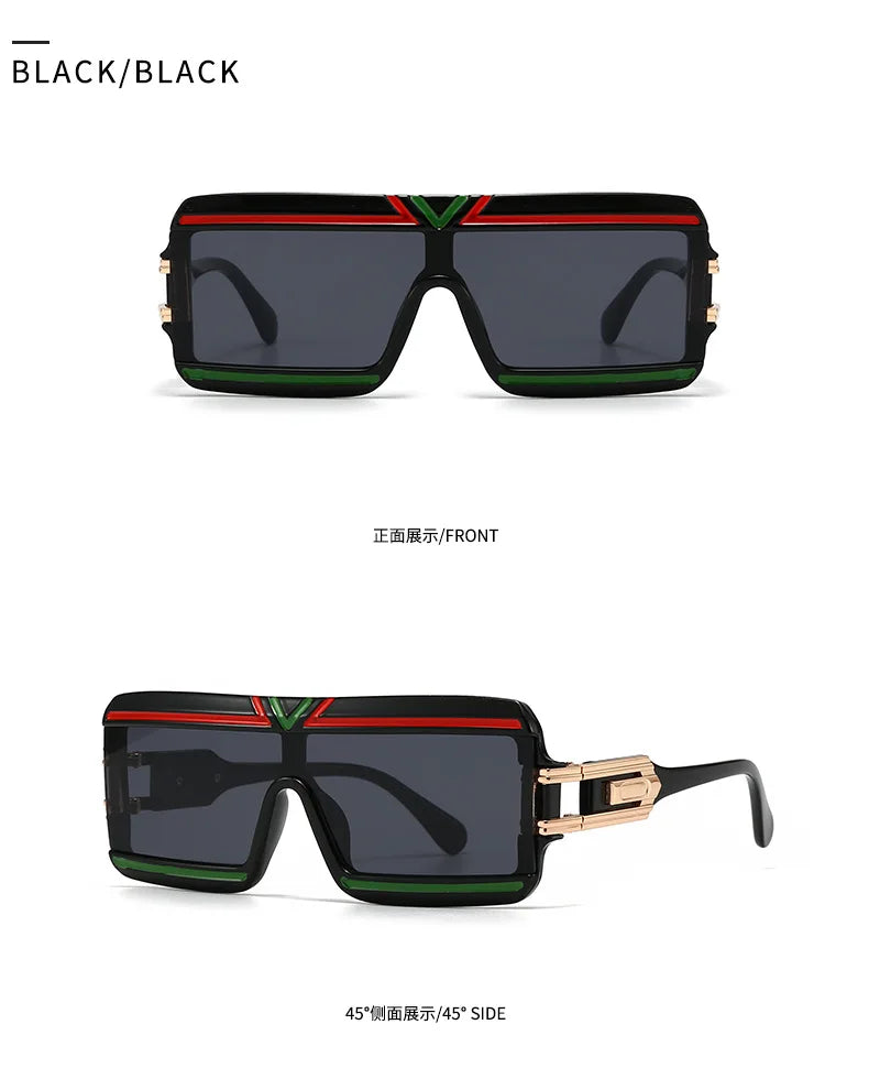 Modern Luxurious Sunglasses for Men Women Square Gradient Designer Unisex Brand Glasses Glamour Fashion Shades UV400