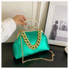 2024 Luxury Women Gold Green Chain Messenger Bags PU Leather Shoulder Bags Shell Clip Designer Handbag And Purse Wedding Clutch