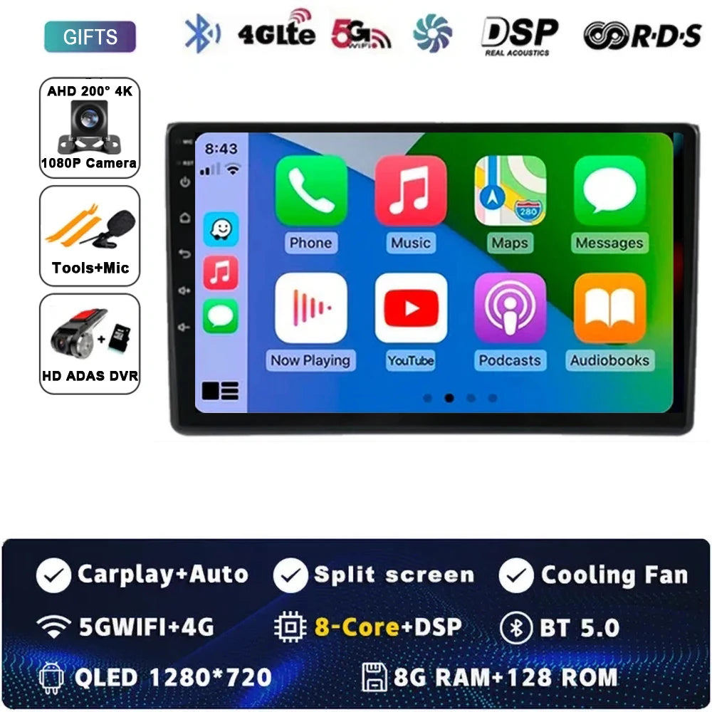 Android 14 For Audi A4 II 2 B6 III 3 B7 2000 - 2009 S4 2002 - 2008 RS4 2005 - 2009 Car Radio Multimedia Video Player Navigation