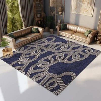 Advanced Interlocking Chain Decorate Living Room Carpet Cloakroom Bedroom Bedside Soft Mat Coffee Table Plush Rug Ковер Tapis 러그