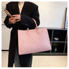 Large-capacity women's bags in Europe and the United States retro shoulder bag classic letters PU commuter handbags women