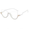 Vintage Half Frame Diamond Anti Blue Light Optical Glasses Frames Brand Designer Women Fashion Cat Eye Computer Eyeglasses