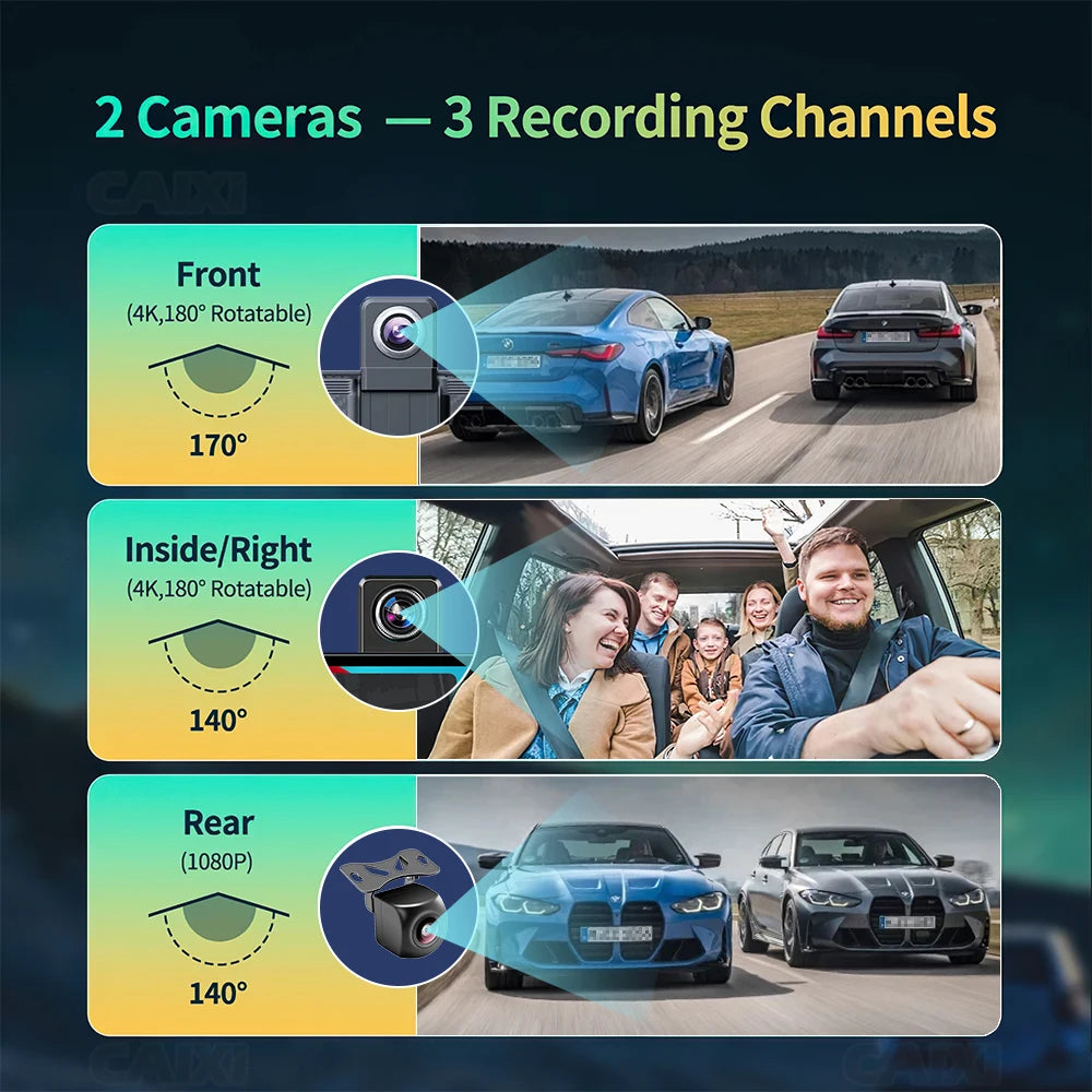 LEHX LP10Pro 10.26" DashCam Car DVR 4K Dual Len Recorder Carplay Android auto Ai Screen Dash Cam GPS Navigation Dashboard