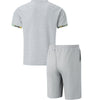 2025 Men Europe and the United States new summer Waffle solid color zip-up lapel short-sleeve suit shorts two sets