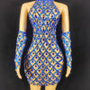High Quality Sparkling Rainestone Sexy Bodycon Mini Dress Birthday Celebrate Evening Party Dress