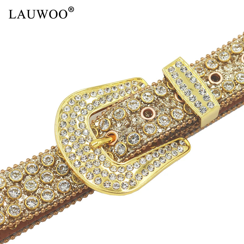 belt Diamond Rhinestone Belts Fashion Luxury Crystal Studded Pin Buckle Belt Belts for Women Jeans Decoration Beautiful
