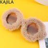 Cat Eye Sunglasses Women Punk Soft Fur Velvet Ladies Sun Glasses 2024 Luxury Brand Trendy Shades Eyewear Oculos De Sol Feminino