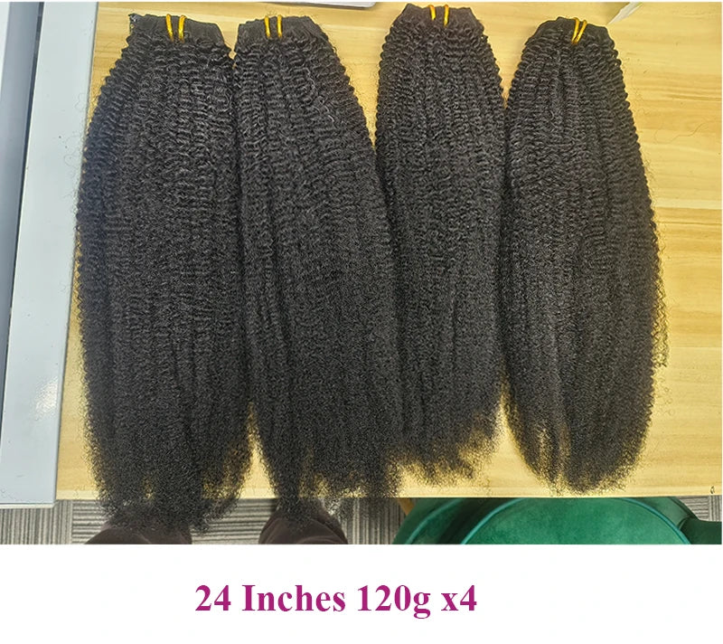 4B 4C Afro Kinky Curly Clip In Human Hair Extensions 100% Mongolian Virgin Hair Human Natural Black Clip Ins Afro Bundle YouMay