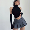 2025 New Spicy Girls Y2k Tops Oversleeve Sexy Turtleneck Tank Top for Women's Slim Fit Short tshirt Skinny Streetwear Crop Top