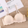 Explosive French Simple British Ice Silk Bra One Piece Thick Cup Girls Gathering No Steel Rings Women's Underwear