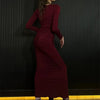 Tossy Female Pleated Sexy Maxi Dress Patchwork Twist Slim Long Sleeve Solid Y2k Autumn Streetwear Dress Women's Bodycon Dress