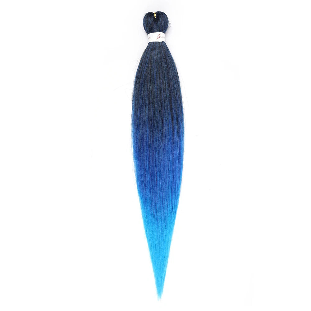 Pre-stretched Braids Synthetic Hair Professional Itch Free Hot Water Setting Fiber 30'' Ombre Yaki Texture Braid Hair Extensions