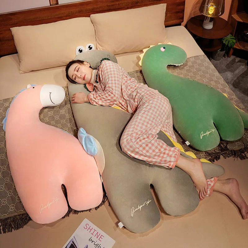 Big Stuffed Animal Plush Giraffe Pillow Cute Large Long Crocodile Toy Kawaii Dinosaur Baby Bed Surround Washable Decor Cushion